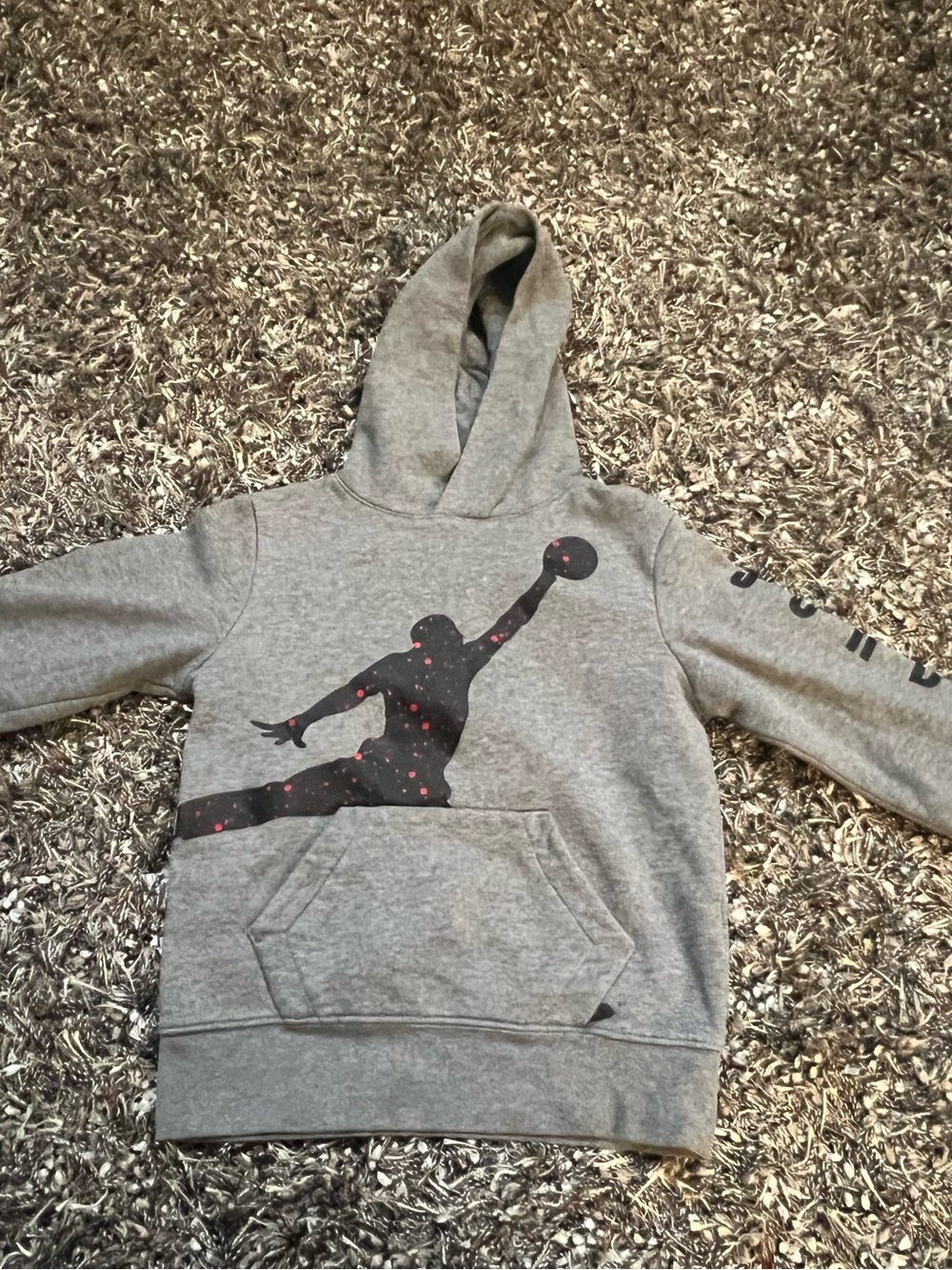 Jordan Boys Hoodie Youth Small 8-10 Gray Jumpman Pullover